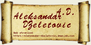 Aleksandar DŽeletović vizit kartica